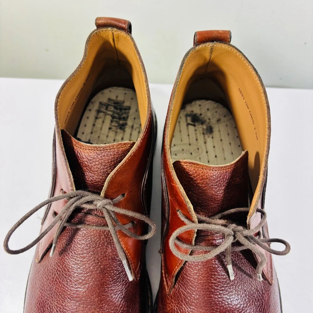 Cole Haan Men's Graydon‎ Boot  Cognac Pebbled Leather Chukka Plain Toe Size 11